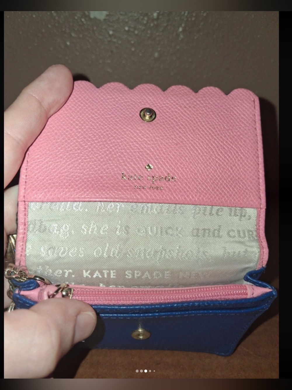 Kate Spade STORYBOOK LINING Scallop Card Wallet